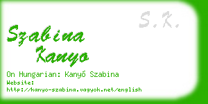 szabina kanyo business card