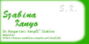 szabina kanyo business card